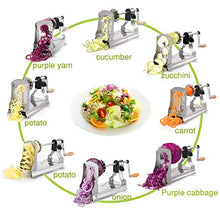 Load image into Gallery viewer, WellToBe 6-Blade Vegetable Spiralizer Spiral Slicer Veggie Pasta Spaghetti Maker for Healthy Low Carb/Paleo/Gluten - 304 Food Stainless Steel Body