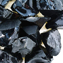Load image into Gallery viewer, UFEEL 1lb Bulk Rough Black Obsidian Crystal - Large 1" Natural Raw Stones Crystal for Tumbling, Cabbing, Fountain Rocks, Decoration,Polishing, Wire Wrapping, Wicca & Reiki Healing Crystals