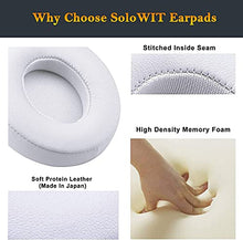 Load image into Gallery viewer, SoloWIT Earpads Cushions Replacement for Beats Solo 2 & Solo 3 Wireless On-Ear Headphones, Ear Pads with Soft Protein Leather, Added Thickness - White