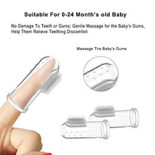Load image into Gallery viewer, Baby Toothbrush and Teether, 3 in Pack, Silicone Infant Training Finger toothbrushes with Storage Case(1 teether+ 2 Finger toothbrushes)