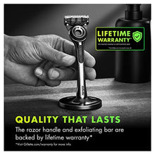 Load image into Gallery viewer, Gillette Mens Razor with Exfoliating Bar by GilletteLabs, Shaving Kit for Men, Includes 1 Handle, 4 Razor Blade Refills, 1 Premium Magnetic Stand