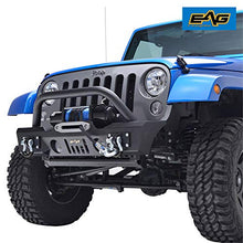 Load image into Gallery viewer, EAG Front Bumper Stubby with Fog Light Hole and Winch Plate Fit for 07-18 Wrangler JK Offroad
