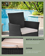 Load image into Gallery viewer, PayLessHere 3 Piece Furniture Patio Chairs Wicker Outdoor Rattan Conversation Bistro Set for Backyard Porch Poolside Lawn,Black