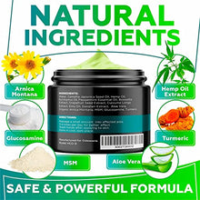 Load image into Gallery viewer, (2 Pack) Hemp Cream for Joint, Back, Knees, Neck, Elbows - Made in The USA - High Strength Hemp Oil Extract with Msm, Arnica, Turmeric, 4 oz Total