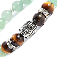 Load image into Gallery viewer, POSHFEEL 8mm Green Aventurine Stone Beads Buddha Stretch Bracelet, Unisex,7.5"