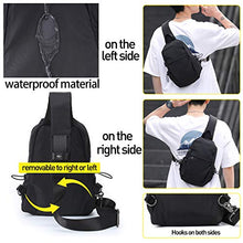 Load image into Gallery viewer, Small Black Sling Crossbody Backpack Shoulder Bag for Men Women, Lightweight One Strap Backpack Sling Bag Backpack for Hiking Walking Biking Travel Cycling USB Charger Port-Nylon