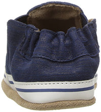 Load image into Gallery viewer, Robeez Kids Crosshatch Crib Shoe, Leather Liam Basic - Indigo, 0-6 Months M US Infant