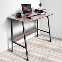 Load image into Gallery viewer, Viewee Laptop Study Table 39" Computer Writing Desk, Home Office Desk with Wood Block Support, Trapezoidal Structure Modern Student Desk, Brown (Gift: Table Edge Protectors)