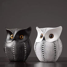 Load image into Gallery viewer, MSchunou Children's Room Creative Design of Black and White owl Ornaments, Special owl Shape Decoration, Resin Crafts, Modern Minimalist Home Office Decorations, Polka dot owl Ornaments