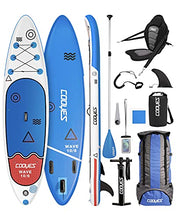 Load image into Gallery viewer, Cooyes Premium Inflatable Stand Up Paddle Board (6 inches Thick) with SUP Accessories & Backpack, Dry Bag, Adjustable Kayak Seat, Large Fin, Leash, Paddle and Pump, Standing Boat for Youth & Adult