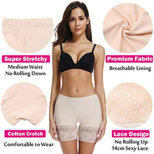 Load image into Gallery viewer, Slip Shorts for Under Dresses Women Elastic Anti Chafing Thigh Bands Underwear Lace Panty Beige