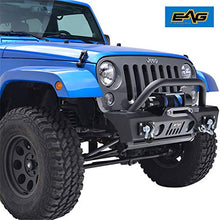 Load image into Gallery viewer, EAG Front Bumper Stubby with Fog Light Hole and Winch Plate Fit for 07-18 Wrangler JK Offroad