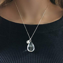 Load image into Gallery viewer, Popular Glass Dandelion Wish Pendant Necklace with Swarovski Crystal earl Charm on 18 Inch Sterling Silver Chain, Beautifully Elegant Gift, by Aimee Tresor Jewelry
