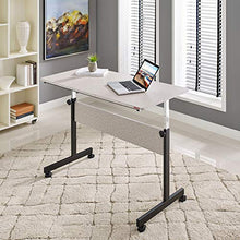 Load image into Gallery viewer, Mr IRONSTONE Height Adjustable Desk 45.7" Mobile Computer Desk Home & Office Utility Table with Rolling Wheels(Non-Automatic Adjustment) (Spatter Gray)