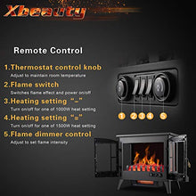 Load image into Gallery viewer, Xbeauty Electric Fireplace Stove, Freestanding Fireplace Heater with Realistic Flame, Indoor Electric Stove Heater, Portable, Infrared, Thermostat, Overheating Safety System, 1000W/1500W(23 Inch)