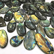 Load image into Gallery viewer, Gemkora Natural Iridescent Spectrolite Labradorite Gemstone Wholesale Cabochons Lot, Jewelry Making Loose Gemstone, Polished Crystals, DIY, Wire Wrapping, Healing Crystals, Bulk Gemstone (100 carats)