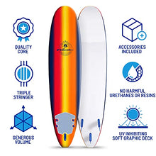 Load image into Gallery viewer, WAVESTORM 8ft Classic Longboard Surfboard Navy Sunburst