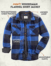 Load image into Gallery viewer, Legendary Whitetails Men's Standard Woodsman Heavyweight Quilted Shirt Jacket, Blue Graphite Plaid, Large