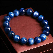 Load image into Gallery viewer, Natural AAA Blue Kyanite Bracelet Stretch Bracelet | 7-7.5” Length Blue Kyanite Bracelet Gemstone Bracelet | Unisex Bracelet | 10mm Round Shape Beads| Men Beaded Bracelet