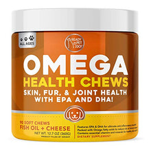 Load image into Gallery viewer, Ready Pet Go! Omega 3 for Dogs | Fish Oil for Dog Shedding, Skin Allergy, Itch Relief, Mange and Hot Spots Treatment | EPA & DHA | Natural Joint Supplement for Dogs, Heart and Brain Health | 90 Chews
