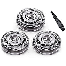 Load image into Gallery viewer, SH90 Replacement Heads for Philips Norelco Shaver 9000 Series, S8950,SW9700,SW6700,9000 Shaver Replacement Blades Sh90/70 Electric Razor Replace for Men,3 Pack & a Brush