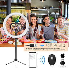 Load image into Gallery viewer, SEENDA 12'' Selfie Ring with 30'' Tripod Stand and Phone Holder, 3000K-5600K Large Circle Light with Bluetooth Remote for Photography/YouTube Video/Self-Portrait Shooting/Live-Stream