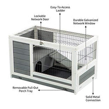 Load image into Gallery viewer, U-MAX Rabbit Hutch Pet House for Small Animals Puniea Pig House Rabbit Cage with Hideout for Rest Bunny House Indoor & Outdoor No Leak Trays & Ladder (35.4 inches)