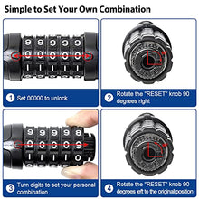Load image into Gallery viewer, NDakter Bike Chain Lock, 5 Digit Combination Heavy Duty Anti Theft Bicycle Chain Lock, 3.2 Feet Long Security Resettable Bike Locks for Bike, Bicycle, Scooter, Motorcycle, Door, Gate, Fence