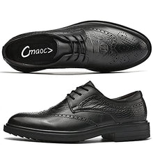 Load image into Gallery viewer, Cmaocv Men's Hybrid Brogue Oxford Leather Lace-Up Wing Tip Dress Crocodile Texture Business Derby Shoes Black 11 M US 46