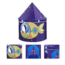 Load image into Gallery viewer, pan hui Play Tent - Space Themed Pretend Play Tent- Space Play House- Spaceship Tent for Kids - Foldable Pop Up Star Play Tent Purple