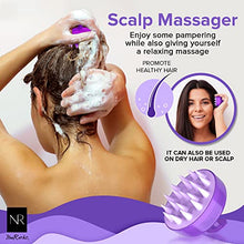Load image into Gallery viewer, Silicone Scalp Massager and Back Scrubber Shower Set - 31.5 inch Gentle Exfoliating Back Scrubber and Relaxing Scalp Massager