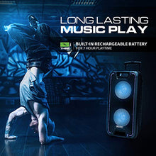 Load image into Gallery viewer, Dolphin SP-210RBT Portable Bluetooth Party Speaker on Wheels with Lights, 10" PartyBox