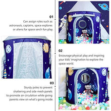 Load image into Gallery viewer, ULTECHNOVO Rocket Ship Tent Space Planet Themed Pretend Play Tent House Spaceship Tent Indoor and Outdoor for Kids Foldable Pop Up Star Play Tent Blue