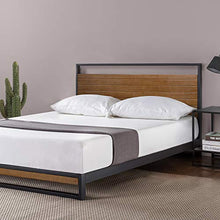 Load image into Gallery viewer, ZINUS Suzanne 37 Inch Metal and Wood Platform Bed Frame / Solid Wood & Steel Construction, Chestnut Brown, Queen & 10 Inch Green Tea Memory Foam Mattress / CertiPUR-US Certified, Queen