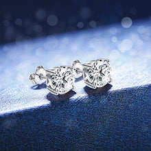 Load image into Gallery viewer, Jstyle Stud Earrings for Women 18K White Gold Rose Plated CZ Halo Earrings Created Opal Earrings Set for Sensitive Ears with Gift Box
