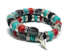 Load image into Gallery viewer, Southwest Bangle Bracelet Turquoise Jewelry Red and Blue