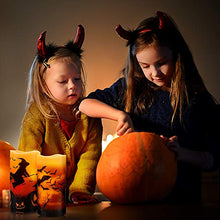 Load image into Gallery viewer, Halloween Flickering Flameless Candles - Battery Operated LED Real Wax Candles with 6 Hours Timer - Bats, Castle, Witch LED Flickering Candles for Halloween Christmas Wedding Party Decor, Pack of 3