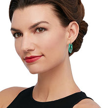 Load image into Gallery viewer, Ross-Simons Malachite Hoop Earrings in 14kt Yellow Gold For Women