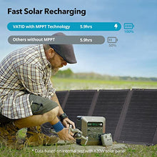 Load image into Gallery viewer, VATID Portable Power Station, 1000W Peak(Rated 600W),3.3hrs 80% Recharge, 712.25Wh Solar Generator,110V AC Pure Sine Wave,12V 10A Regulated DC,65W USB PD,Ultra-light Rechargeable Power Station (Black)