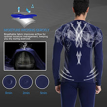 Load image into Gallery viewer, MEETWEE Thermal Shirts for Men, Long Sleeve Fleece Lined Base Layer Cold Weather Winter Warm Compression Tops Skiing Running (Black+Blue, Small)