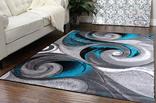 Load image into Gallery viewer, Masada Rugs, Modern Woven Area Rug, Hand Carved (8 Feet X 10 Feet, Turquoise)