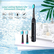 Load image into Gallery viewer, Initio Sonic Electric Toothbrush, 5 Modes with Smart Timer, 8 Brush Heads & Travel Case Included, Rechargeable Toothbrush for Adults, Gum Care Whitening Toothbrush