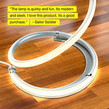 Load image into Gallery viewer, Brightech Allure - 32” Bright LED Spiral Lamp Gets Compliments - Modern Curved Pole Light for Bedrooms & Living Rooms - Floor Standing/End Table Lamp with Built In Dimmer Switch - Platinum
