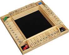 Load image into Gallery viewer, WE Games Shut The Box Wooden 1-4 Player Board Game Travel Size, The Original Table Top Dice Game for Families, Learn Math, for Classrooms, Pubs or at Home, 14 inches, Includes 8 Dice