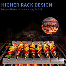 Load image into Gallery viewer, Begatter Skewers Holder, Stainless Steel Shish Kabob Rack for Grill, 14.8" Long Barbecue BBQ Skewers Rack