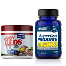 Load image into Gallery viewer, Super Beta Prostate Advanced Supplement for Men - Reduce Bathroom Trips Day & Night, Support Healthy Prostate + Ruby Reds Fruit & Vegetable Superfood Powder for Energy, Immune Support & Overall Health