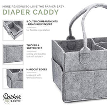 Load image into Gallery viewer, Parker Baby Diaper Caddy - Nursery Storage Bin and Car Organizer for Diapers and Baby Wipes - Grey