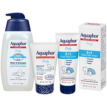 Load image into Gallery viewer, Aquaphor Baby Welcome Gift Set, Free WaterWipes and Bag Included, Healing Ointment, Wash & Shampoo, 3 in 1 Diaper Rash Cream, 5 Piece