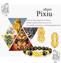 Load image into Gallery viewer, JEWPARK 2 Pcs Feng Shui Good Luck Bracelets for Men Women Obsidian Bead Dragon Lucky Charm Bracelet Pixiu Pi Yao Attract Wealth Money Feng Shui Jewelry