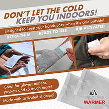 Load image into Gallery viewer, Tundras Hot Hand Warmers Natural Odorless - 40 Count - Long Lasting Safe Single Use Air Activated Heat Packs for Hands, Toes and Body - Up to 8 Hours of Heat - TSA Approved
